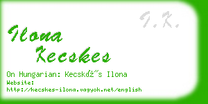 ilona kecskes business card